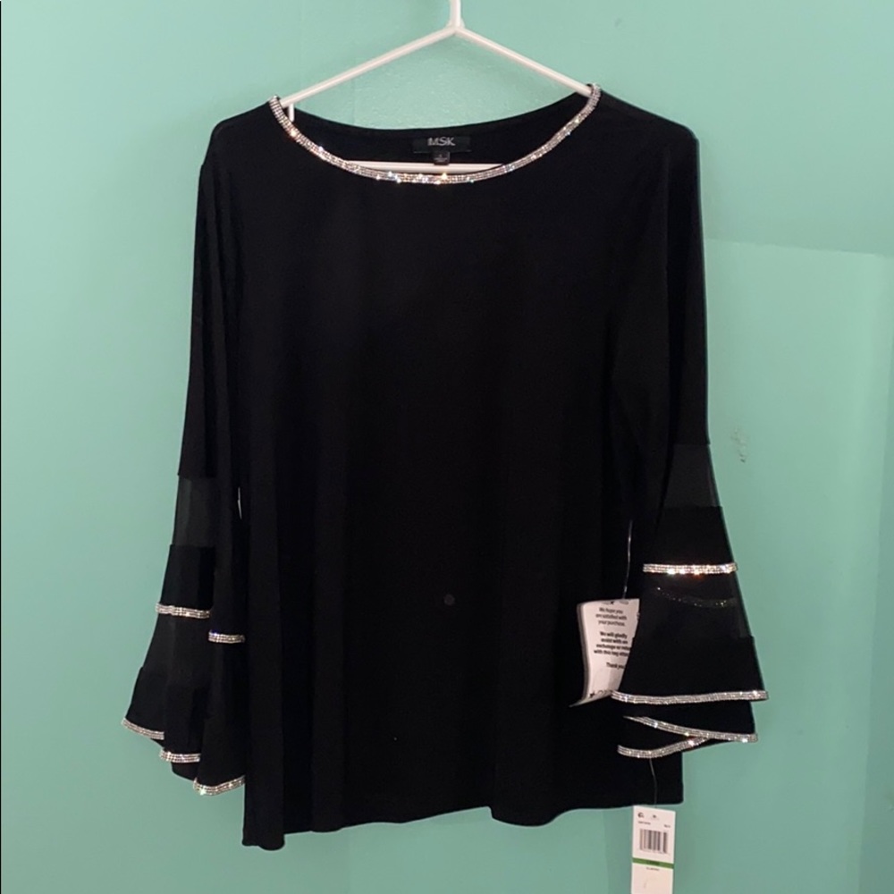 Black sequined MSK blouse